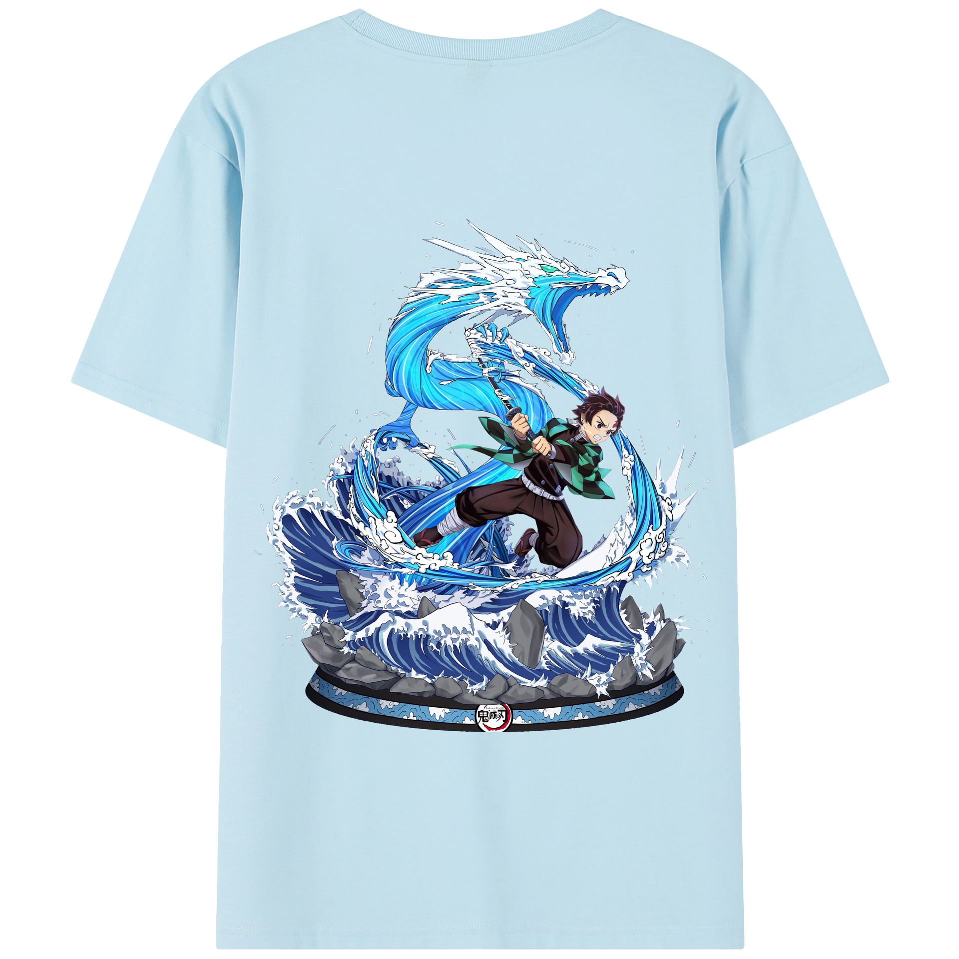 （画像用） 鬼滅の刃 竈門 炭治郎／かまど たんじろう Kamado Tanjirou 綿100％半袖Tシャツ（背面プリント）